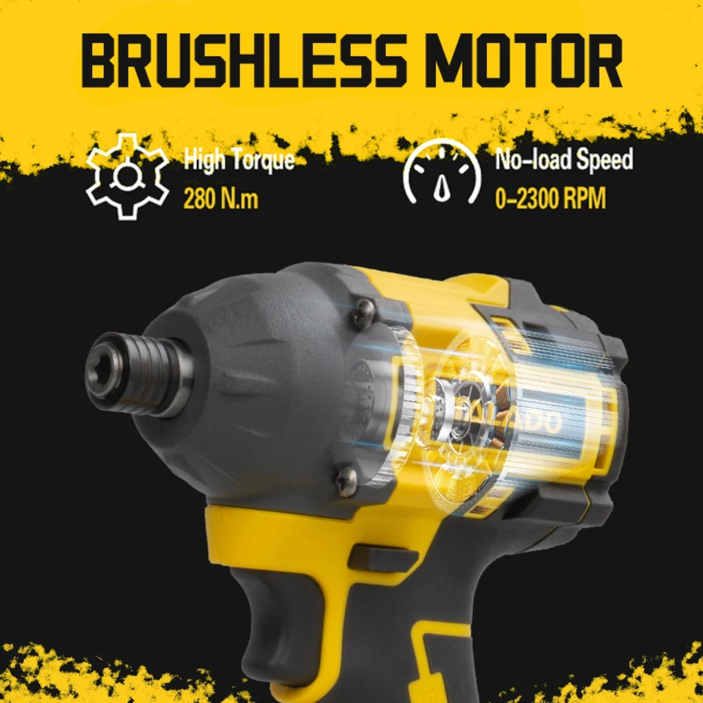 Aku Udarni Odvijač 280 Nm – Brushless Motor, 21V, Dvije Baterije