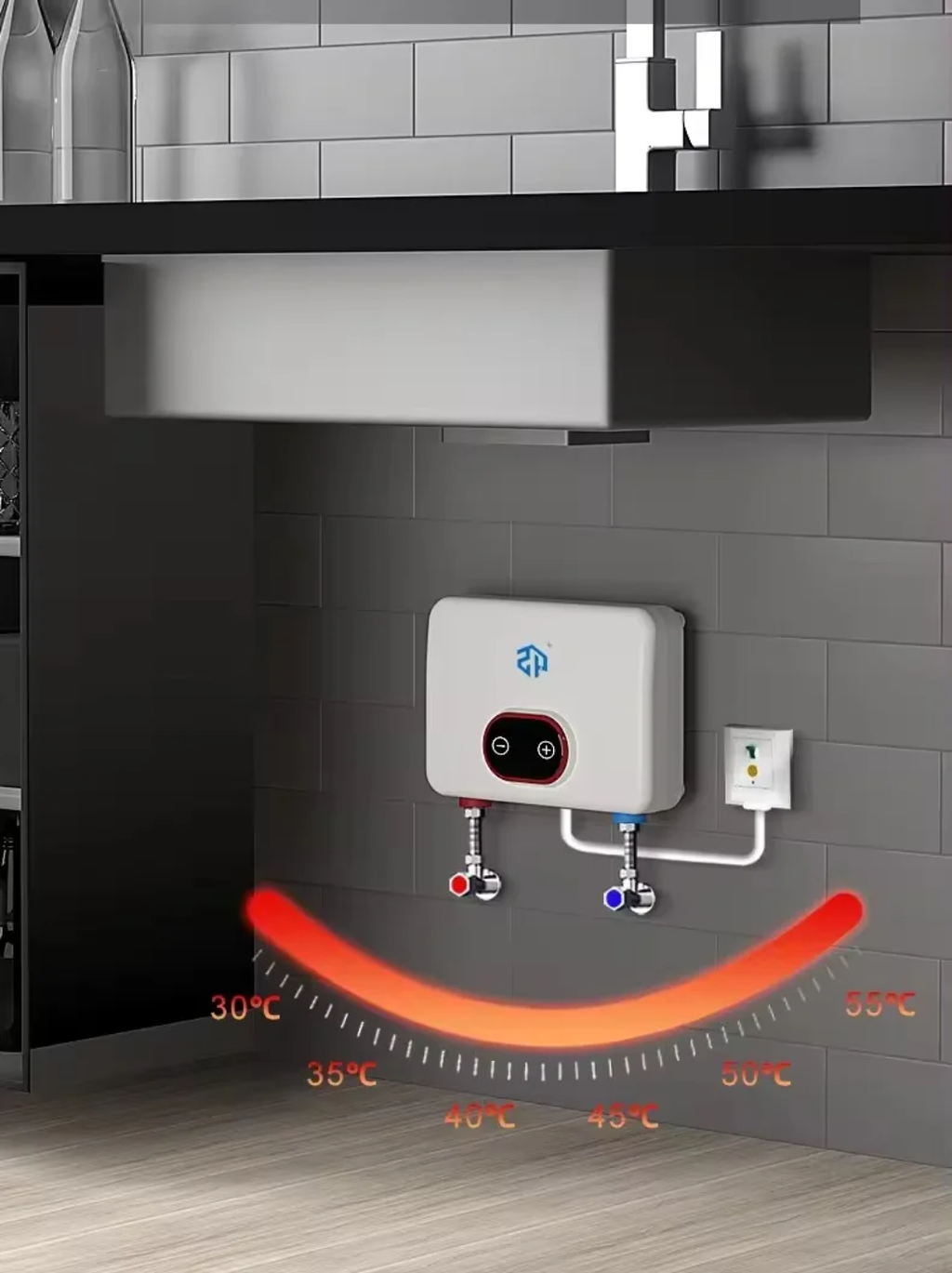 Električni bojler za brzo zagrijavanje – kuhinja i kupatilo (3500W/4500W/5500W)