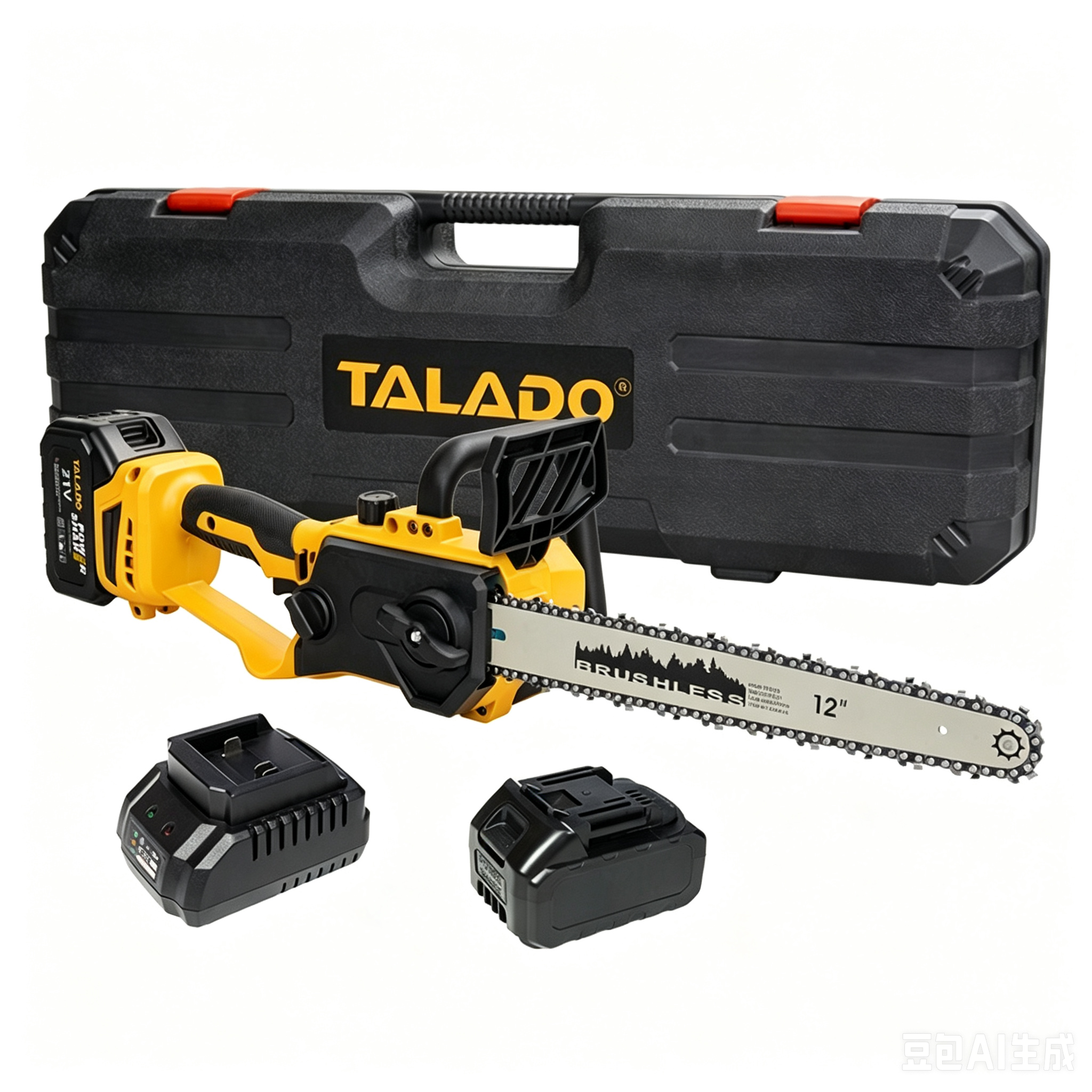Akumulatorska Motorna Testera 12" – 21V Brushless | 500W motor, 2x 2.6Ah baterija