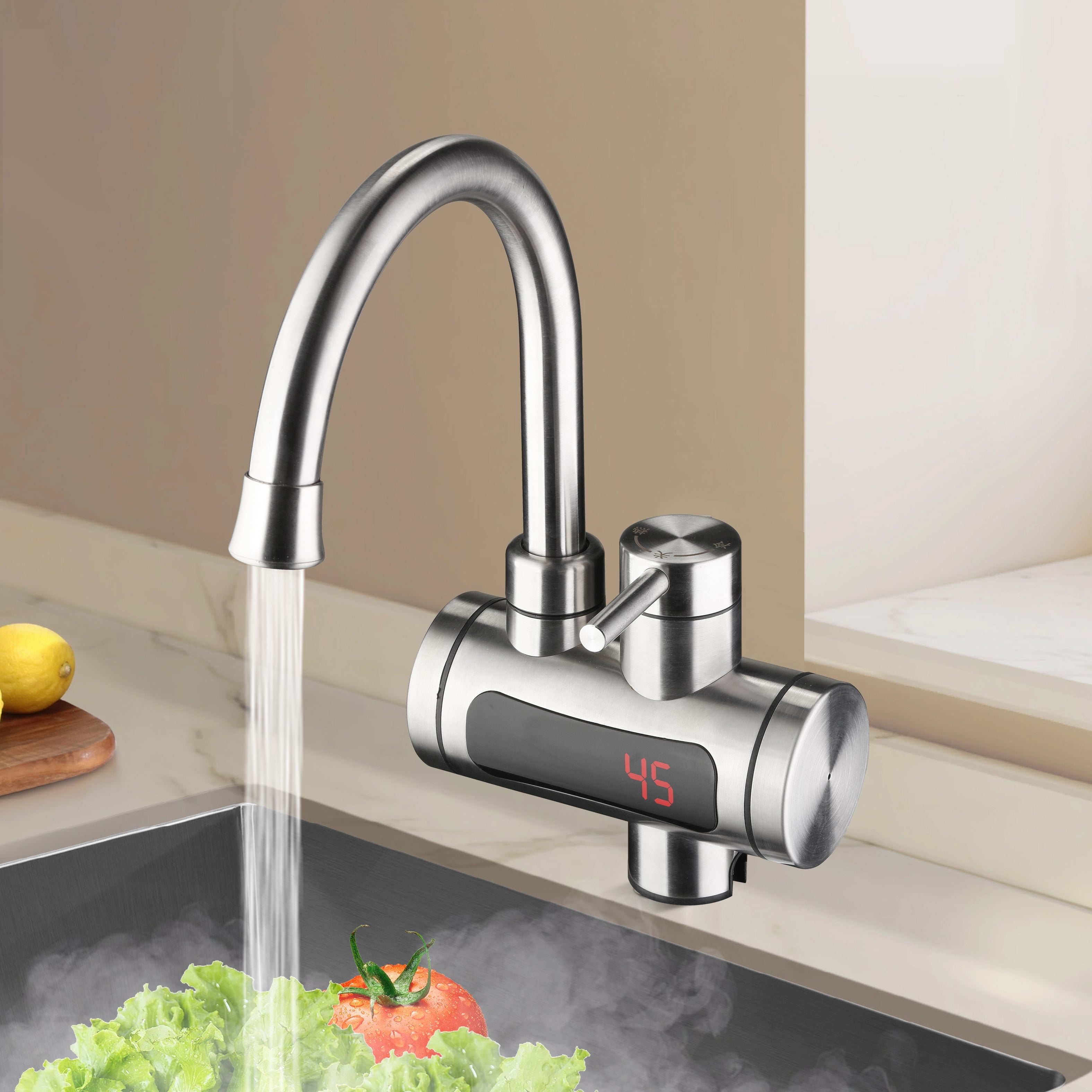 Električna česma sa grijačem INOX LUX – Trenutna topla voda
