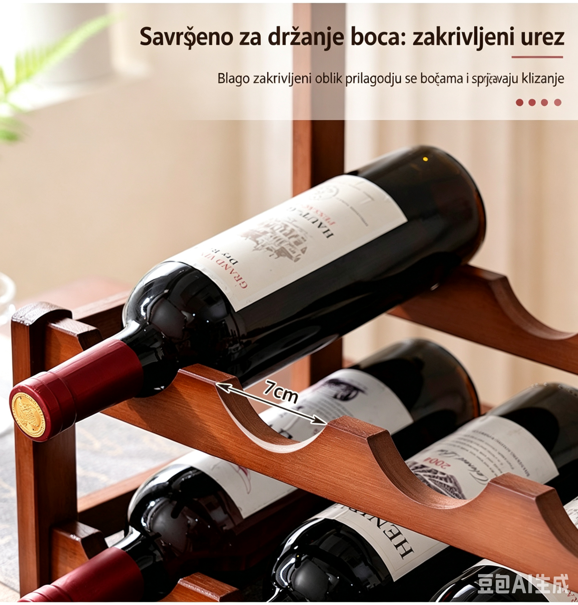 🍷Elegantna bambusova polica za vino i čaše – savršen spoj stila i funkcionalnosti!🍷