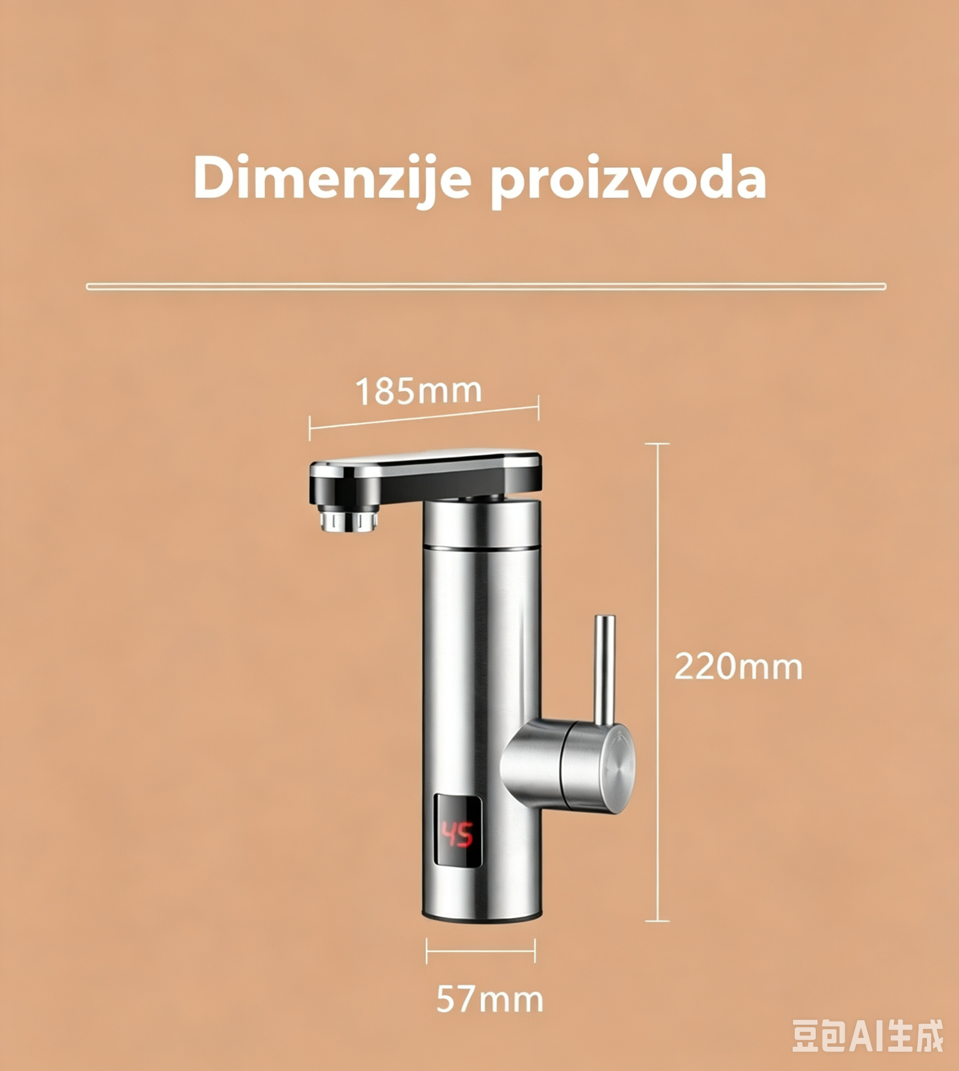 Električna slavina za kupatilo sa instant grejanjem 3300W | Topla i hladna voda