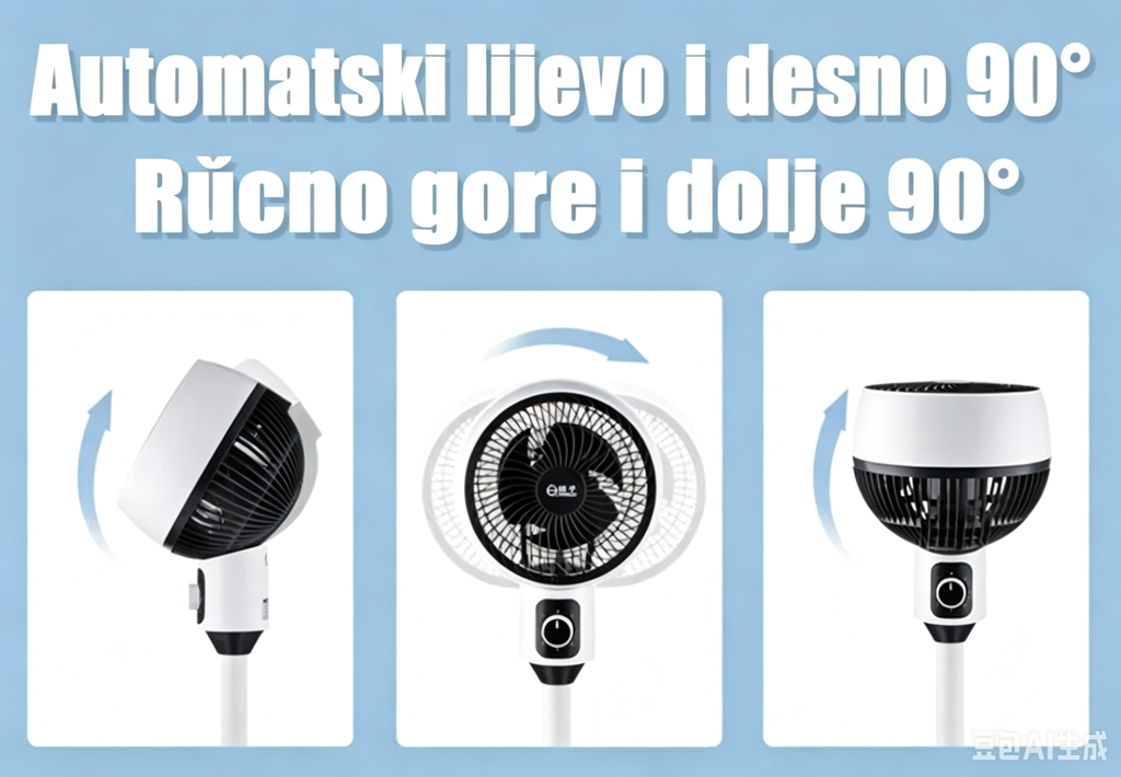 Ventilator za Cirkulaciju Vazduha – Podni i Stolni, 50W, Tihi Rad