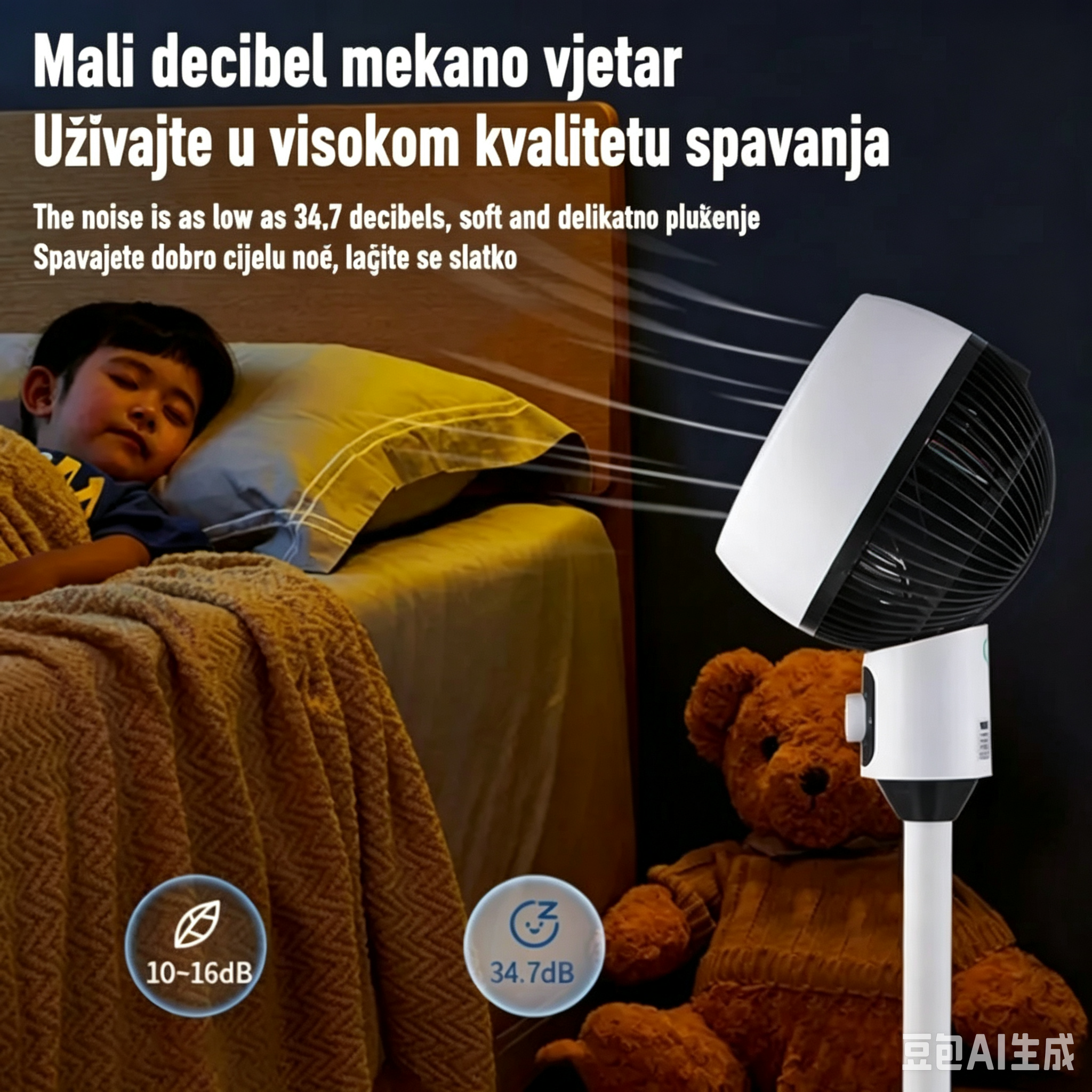 Ventilator za Cirkulaciju Vazduha – Podni i Stolni, 50W, Tihi Rad