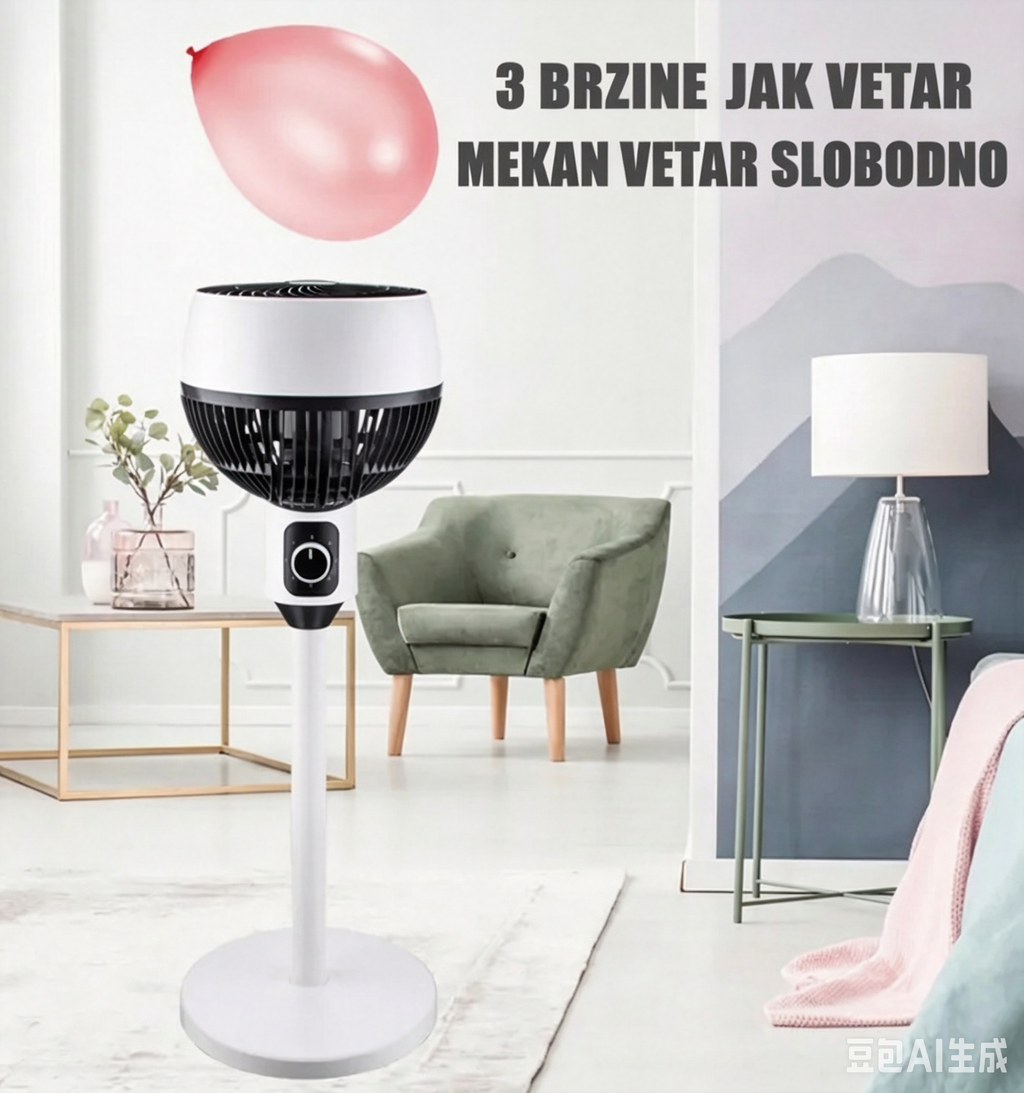 Ventilator za Cirkulaciju Vazduha – Podni i Stolni, 50W, Tihi Rad