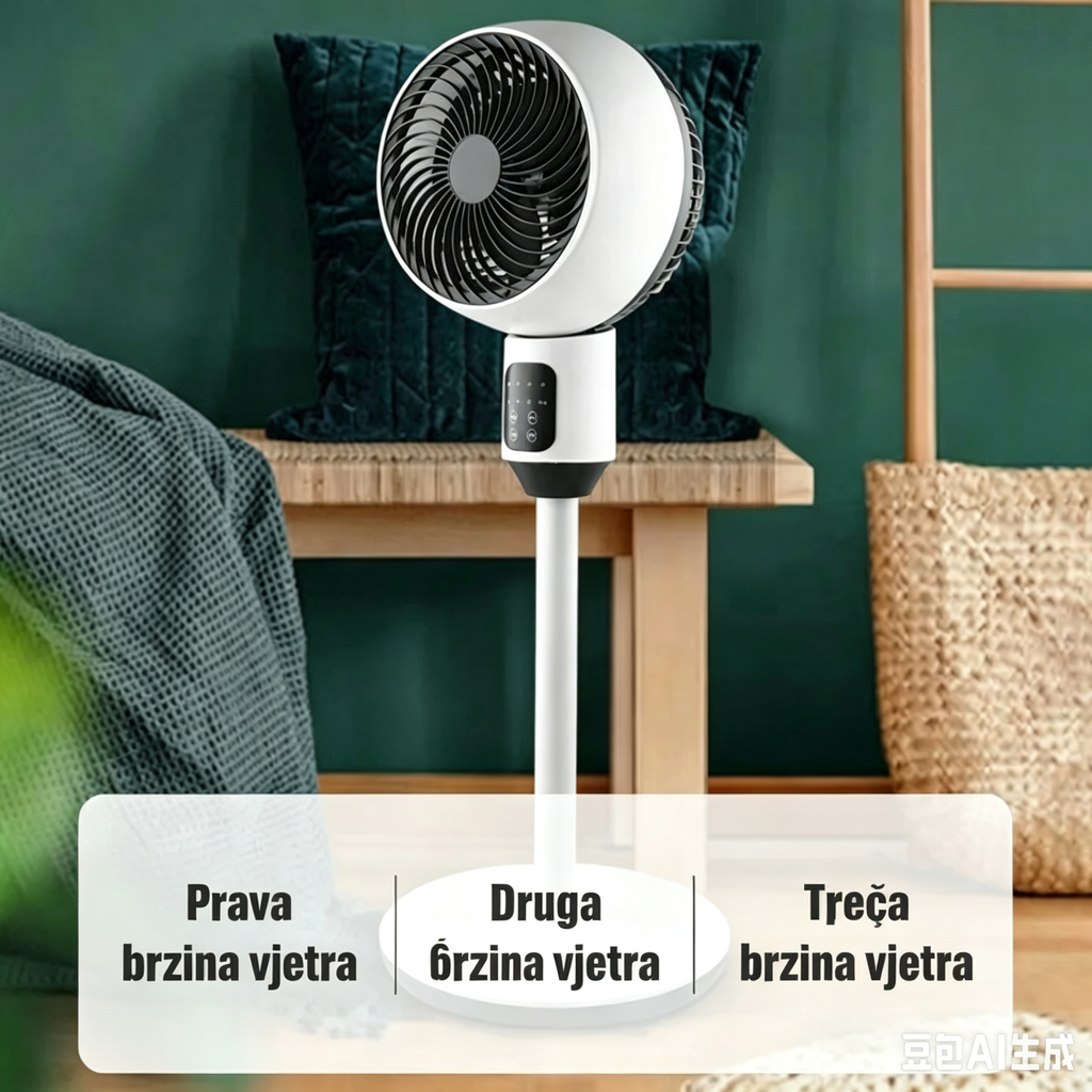 Ventilator za Cirkulaciju Vazduha – Podni i Stolni, 50W, Tihi Rad