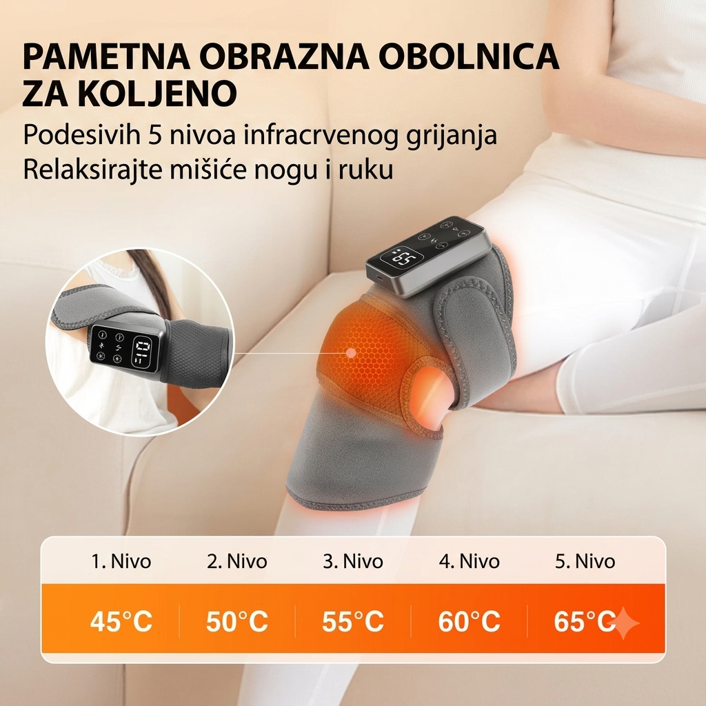 Pametni višenamjenski masažer za zglobove (Koljena, i Laktove)