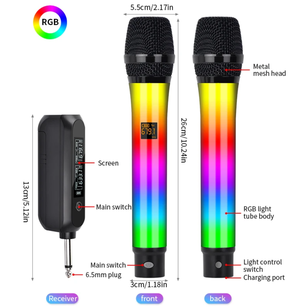 Profesionalni Bežični RGB Mikrofon MY-7938 – Set od 2 Komada (Super Cijena)