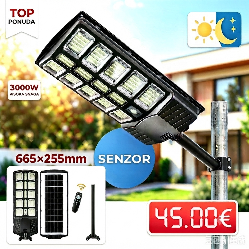 SOLARNI LED REFLEKTOR 3000W
