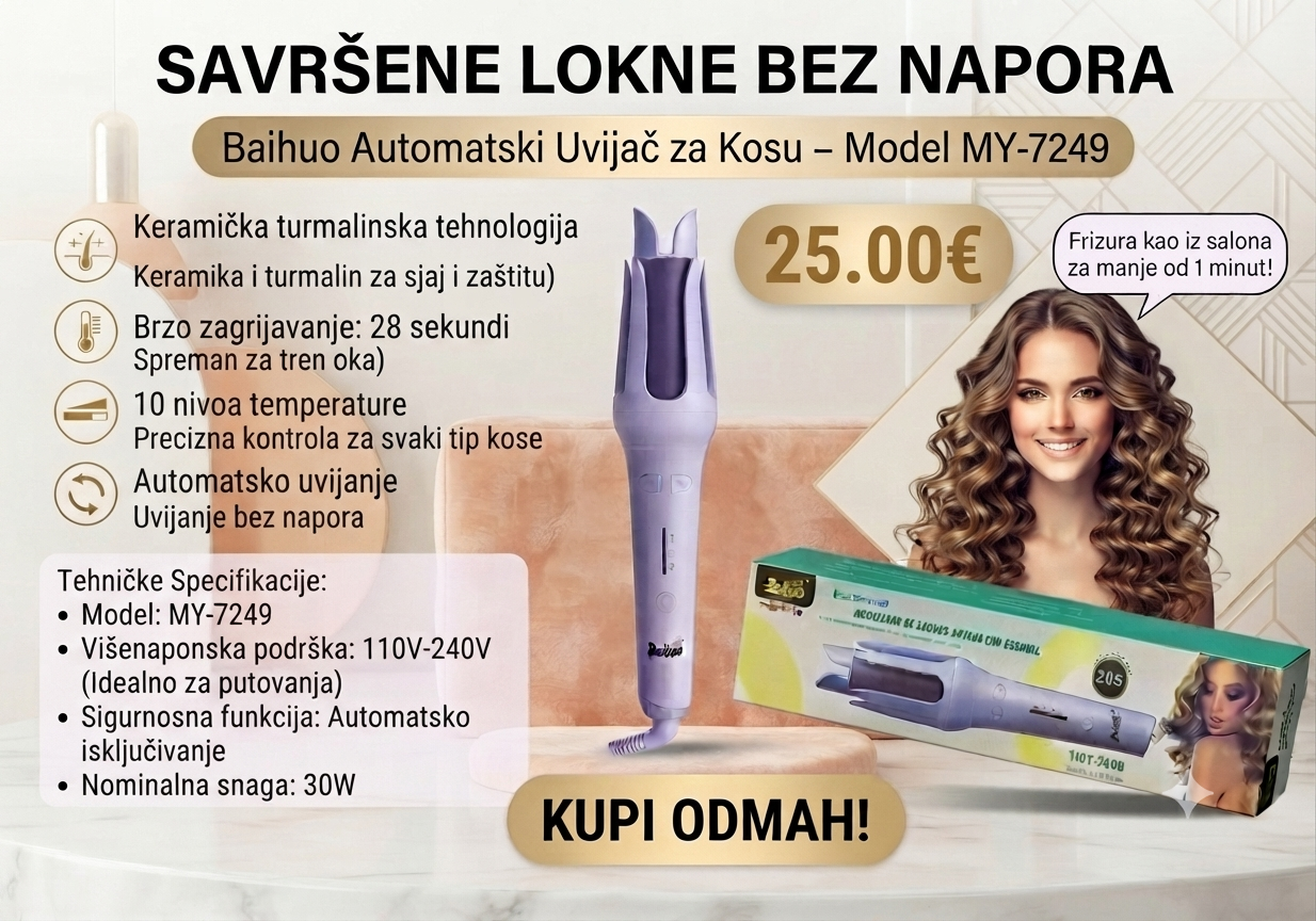 Savršene lokne bez napora – Baihuo Automatski uvijač za kosu