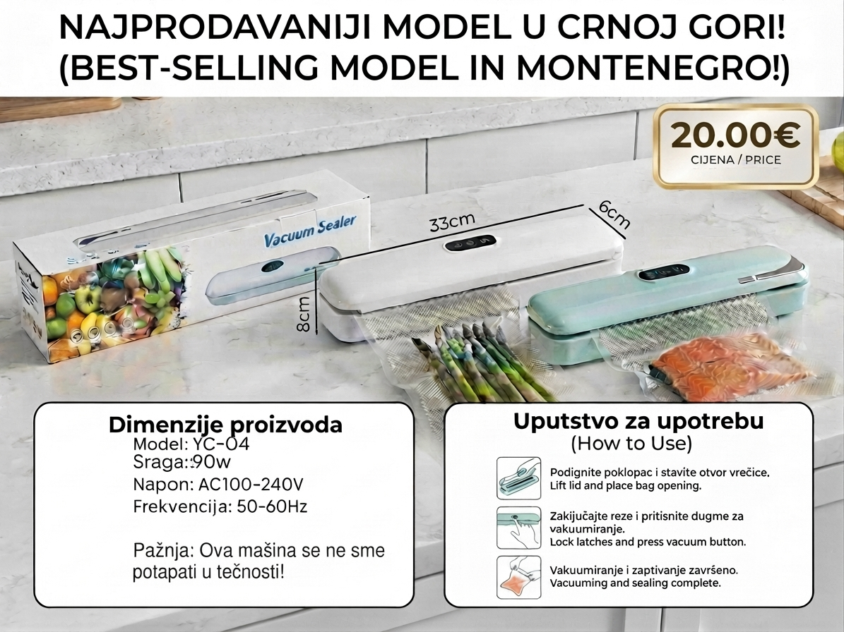Vakumirka YC-04 – Profesionalno vakumiranje hrane za dugotrajnu svežinu