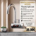 Električna česma sa grijačem INOX LUX 3000W - Trenutna topla voda sa digitalnim displejom