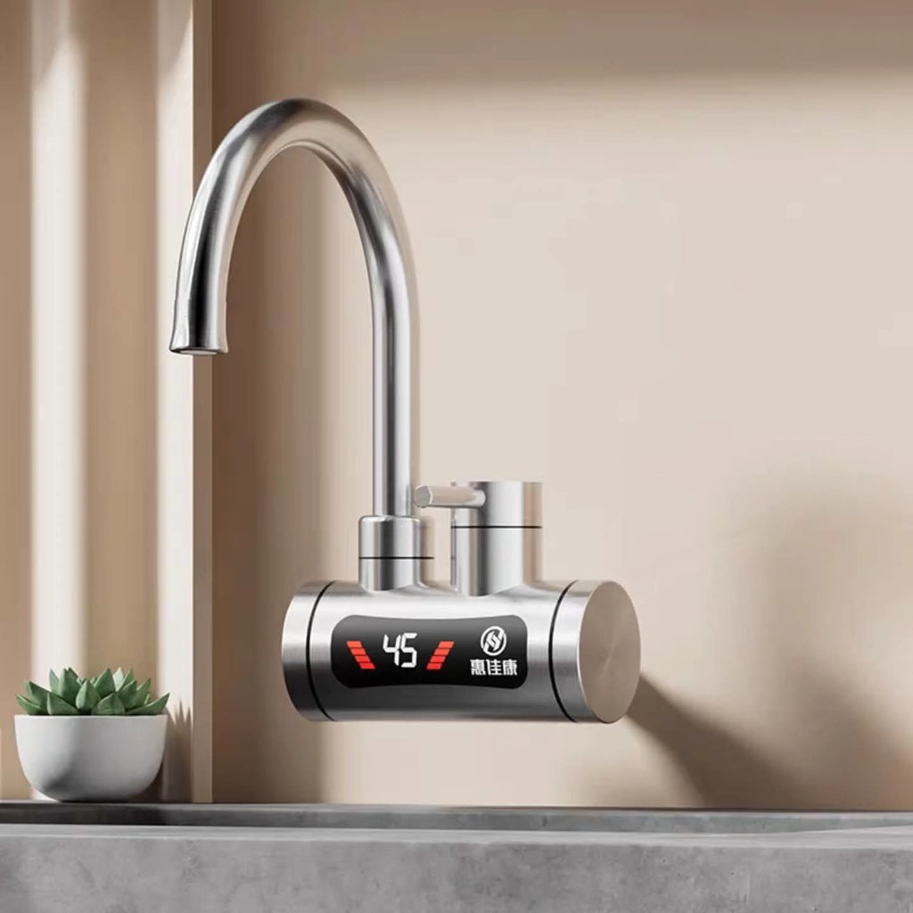 Električna česma sa grijačem INOX LUX 3000W - Trenutna topla voda sa digitalnim displejom
