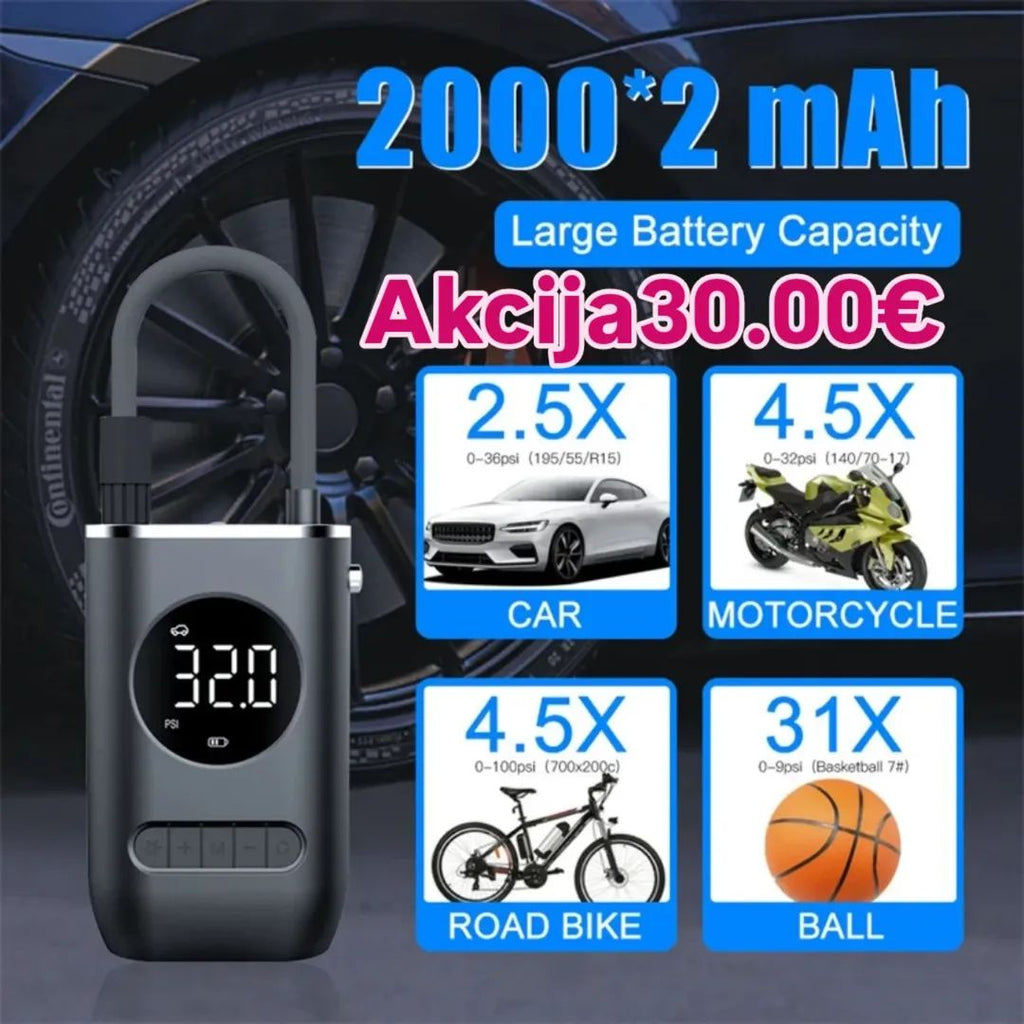 Pumpa Mi Prenosivi Kompresor - Digitalni Auto Kompresor 150 PSI