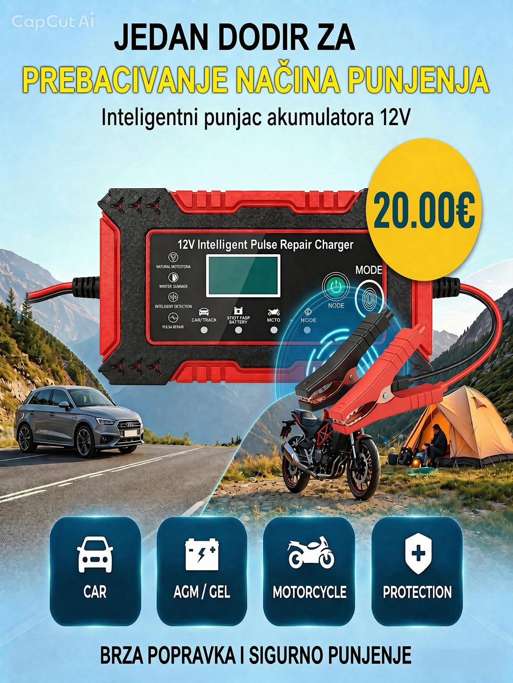 Inteligentni Punjač Akumulatora 12V