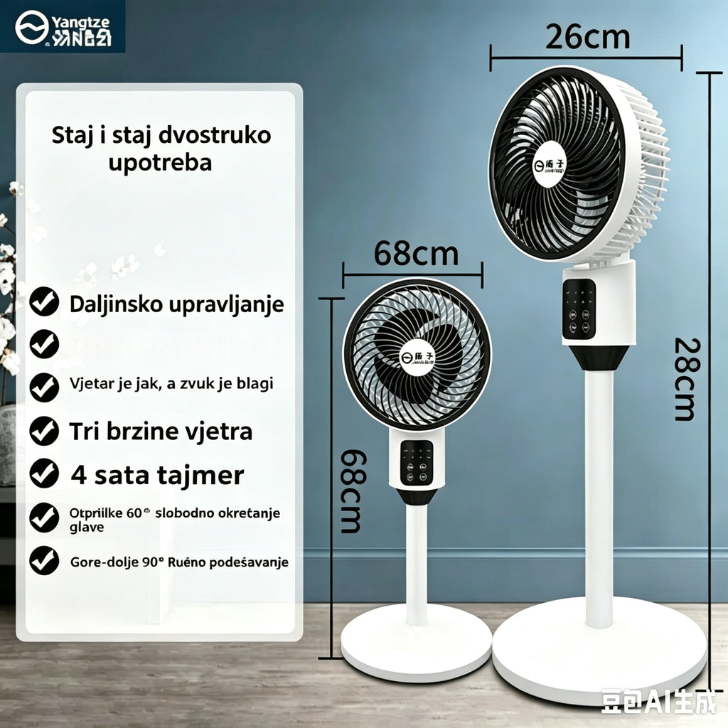 Ventilator za Cirkulaciju Vazduha – Podni i Stolni, 50W, Tihi Rad