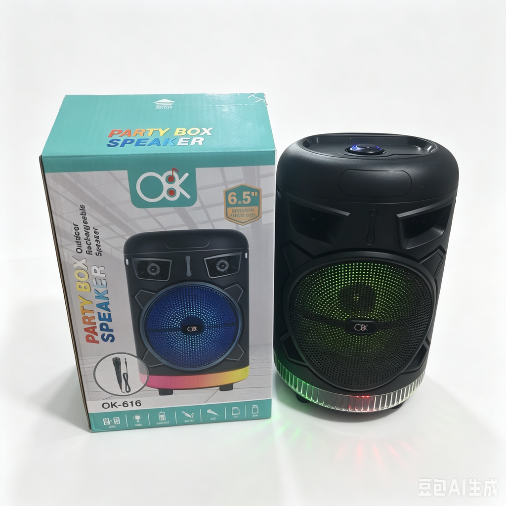 Bluetooth zvučnik 6.5" OK-616 – RGB LED, TWS, 20W, FM radio