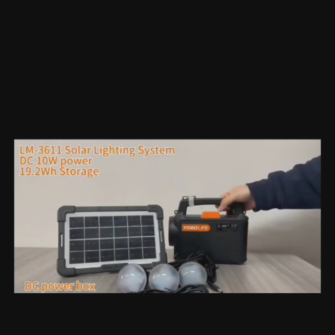 Solarni sistem sa zvučnikom i 3 LED lampe | PowerBank 6000mAh